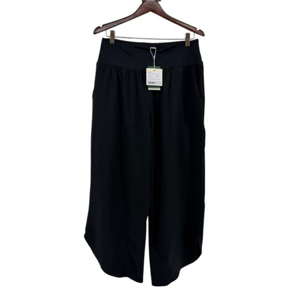 Halara Breezeful Black High Waisted Wide Leg Tulip Hem Pants Large NWT